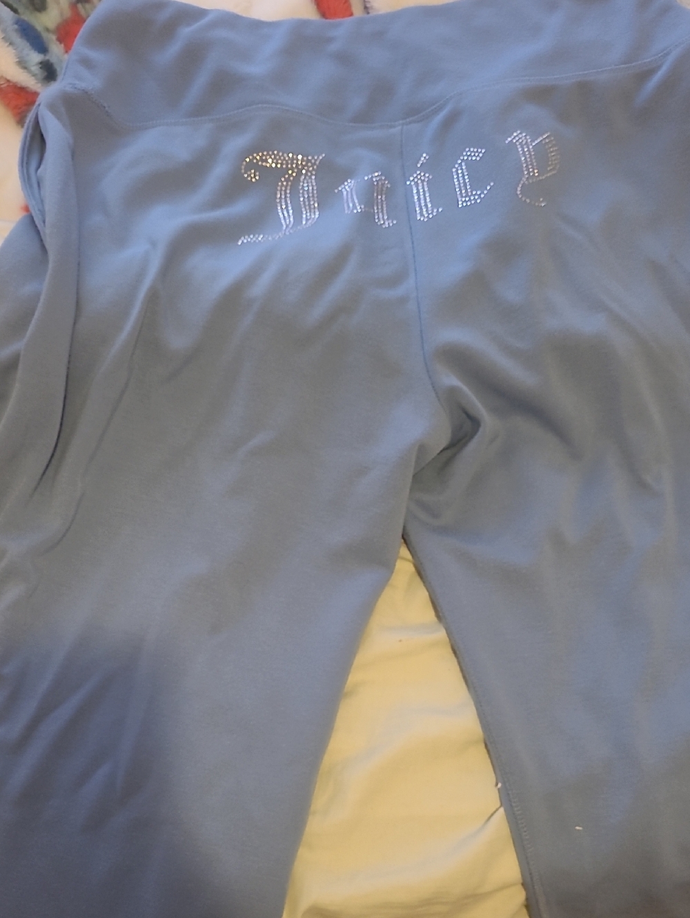Juicy Couture Light Blue Rhinestone Logo Joggers - Girls